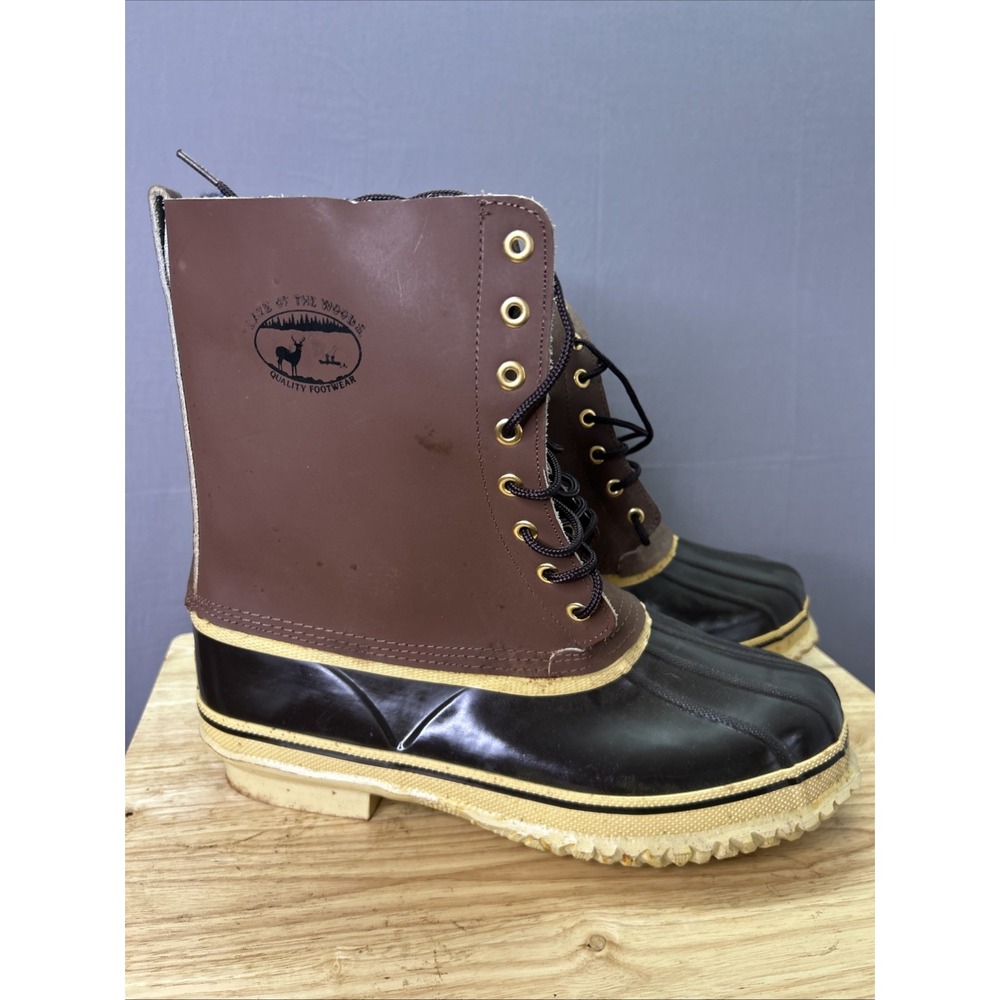 Vintage Lake of the Woods Pac Boots Size 13 Wool Lined Duck Boots Made in Korea